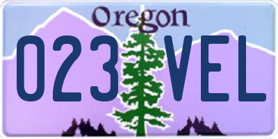 OR license plate 023VEL