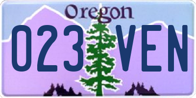 OR license plate 023VEN