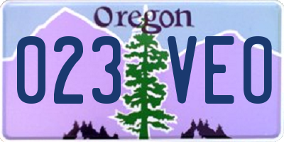 OR license plate 023VEO