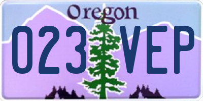 OR license plate 023VEP