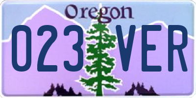 OR license plate 023VER