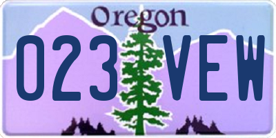 OR license plate 023VEW