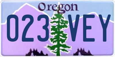 OR license plate 023VEY