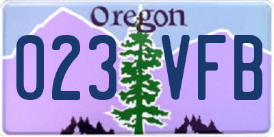 OR license plate 023VFB