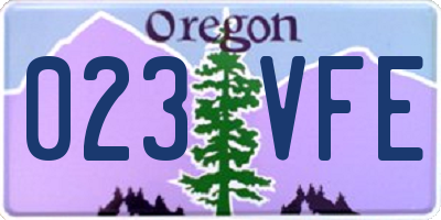 OR license plate 023VFE