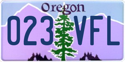 OR license plate 023VFL