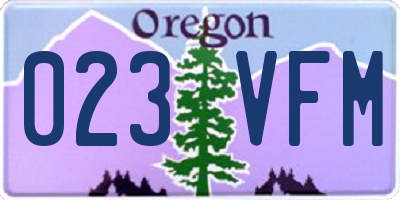 OR license plate 023VFM