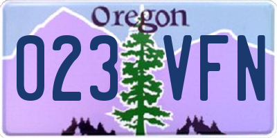 OR license plate 023VFN