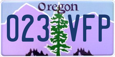 OR license plate 023VFP