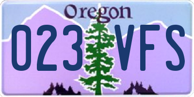 OR license plate 023VFS