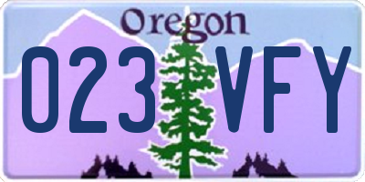OR license plate 023VFY