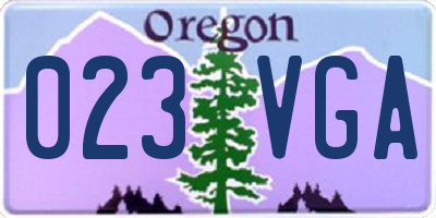 OR license plate 023VGA