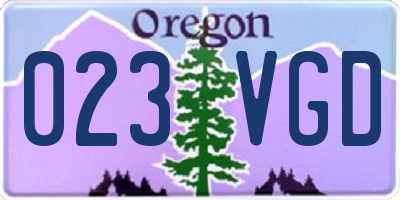 OR license plate 023VGD