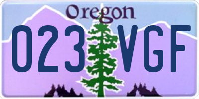 OR license plate 023VGF