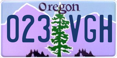 OR license plate 023VGH