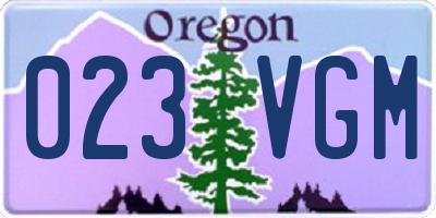 OR license plate 023VGM