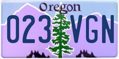 OR license plate 023VGN