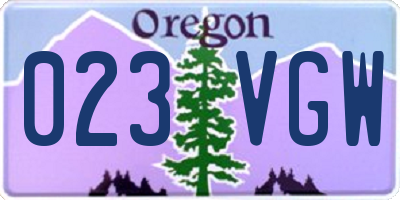 OR license plate 023VGW