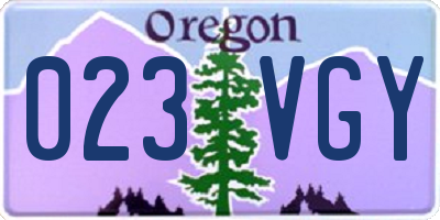 OR license plate 023VGY