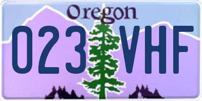 OR license plate 023VHF