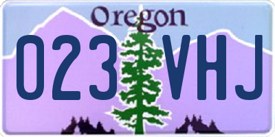 OR license plate 023VHJ