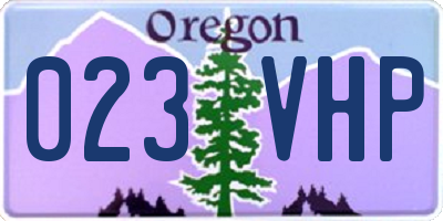OR license plate 023VHP