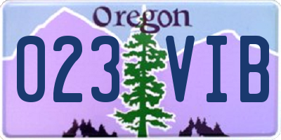 OR license plate 023VIB