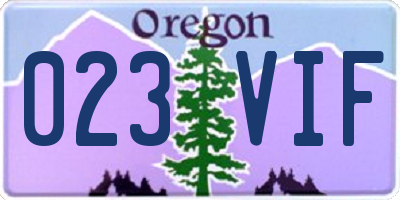 OR license plate 023VIF