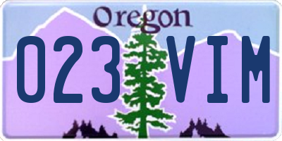 OR license plate 023VIM