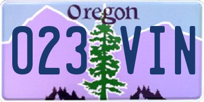 OR license plate 023VIN