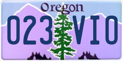 OR license plate 023VIO