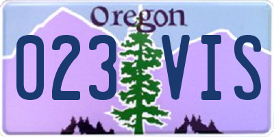 OR license plate 023VIS
