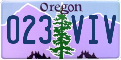 OR license plate 023VIV