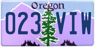 OR license plate 023VIW