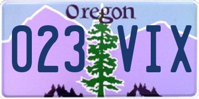 OR license plate 023VIX
