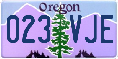 OR license plate 023VJE