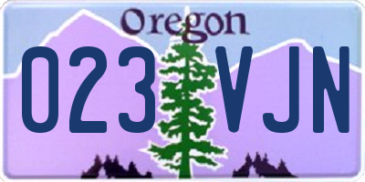 OR license plate 023VJN