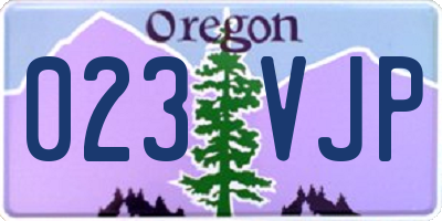 OR license plate 023VJP