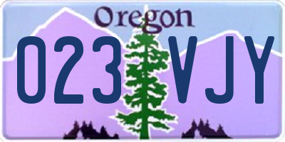 OR license plate 023VJY