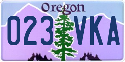OR license plate 023VKA