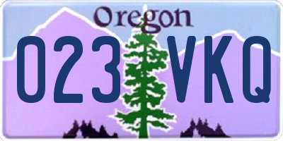 OR license plate 023VKQ