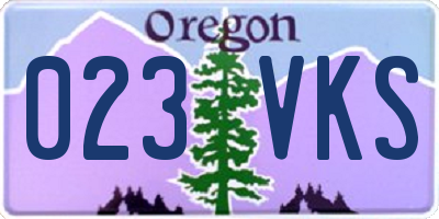 OR license plate 023VKS