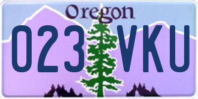 OR license plate 023VKU