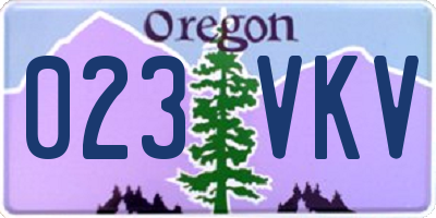 OR license plate 023VKV