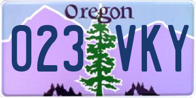 OR license plate 023VKY