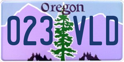 OR license plate 023VLD