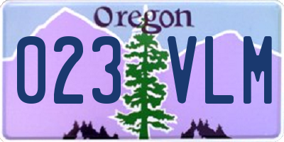 OR license plate 023VLM