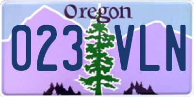OR license plate 023VLN
