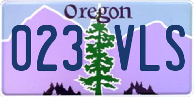 OR license plate 023VLS