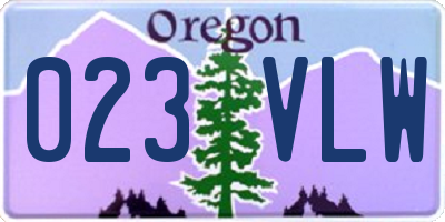 OR license plate 023VLW